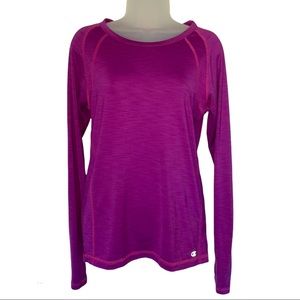 Champion Maroon Long Sleeve Tee Activewear Workout Baselayer